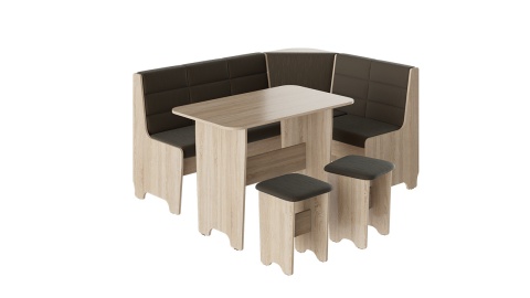 Кухонный уголок «Техас исп.2» Дуб Сонома /Кашемир Коричневый