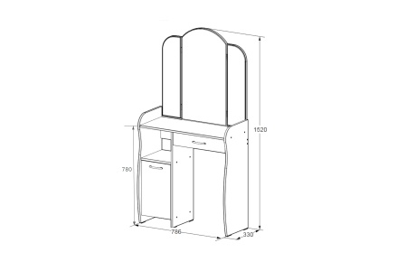 Туалетный стол София Т1 дуб сонома / белый