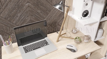 Компьютерный Стол Моника №2 Дуб Сонома+Белый/Ш-1200 x В-1302 x Г-500 мм