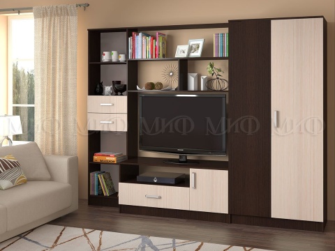 Гостиная Магия Венге/Белфорт (Ш-2600 × В-2000 × Г-520 мм)